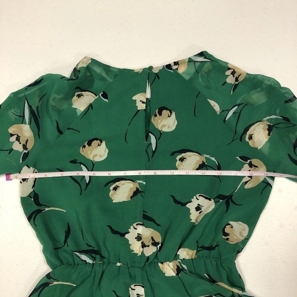 NWT Banana Republic Women’s Asymmetrical Fit & Flare Floral Green Dress 00P - Picture 7 of 9